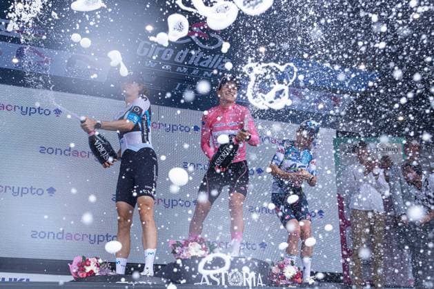 Final Podium of GC during Giro d Italia Women - Stage 8 - Forli Imola, Giro d Italia race in Imola, Italy, July 13 2025  Copyright: xTommasoxBerardi IPAxSportx xipa-agency.netx xx IPA_60334734 IPA_Agency_IPA60334734