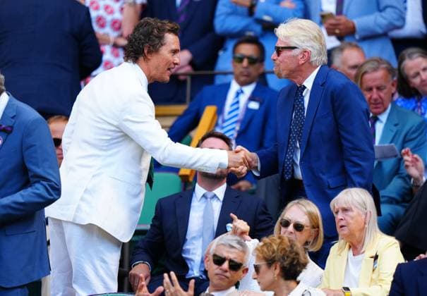 Matthew McConaughey and Richard Branson in the Royal Box on Centre Court Wimbledon Tennis Championships, Day 14, The All England Lawn Tennis and Croquet Club, London, UK - 13 Jul 2025London The All England Lawn Tennis and United Kingdom  Copyright: xJavierxGarcia Shutterstockx 15392297bt