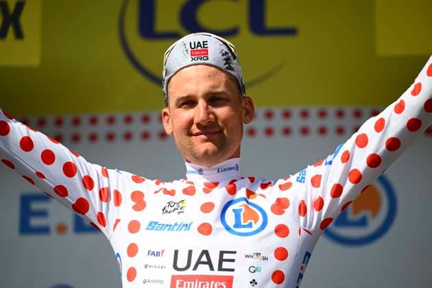 Tour de France 2025 Stage 9 CHATEAUROUX, FRANCE - JULY 13 : Wellens Tim (BEL) of UAE Team Emirates pictured with the polka dot jersey during the podium ceremony of stage 9 of the 112th edition of Tour de France an UCI World Tour 2.UWT cycling road race stage for Men Elite of 170 km with start in Chinon and finish in Chateauroux on July 13, 2025 in Chateauroux, France, 13 07 2025 ( Motordriver Kenny Verfaillie - Chateauroux France  Copyright: xVincentxKalutx