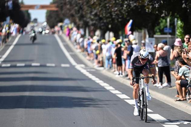 Tour de France 2025 Stage 9 CHATEAUROUX, FRANCE - JULY 13 : Van der Poel Mathieu (NED) of Alpecin - Deceuninck during stage 9 of the 112th edition of Tour de France an UCI World Tour 2.UWT cycling road race stage for Men Elite of 170 km with start in Chinon and finish in Chateauroux on July 13, 2025 in Chateauroux, France, 13 07 2025 ( Motordriver Kenny Verfaillie - Chateauroux France  Copyright: xPetexGodingx