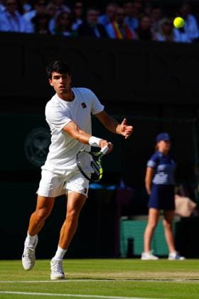 Carlos Alcaraz during the Gentlemen s Singles final Wimbledon Tennis Championships, Day 14, The All England Lawn Tennis and Croquet Club, London, UK - 13 Jul 2025London The All England Lawn Tennis and United Kingdom  Copyright: xJavierxGarcia Shutterstockx 15392297dh