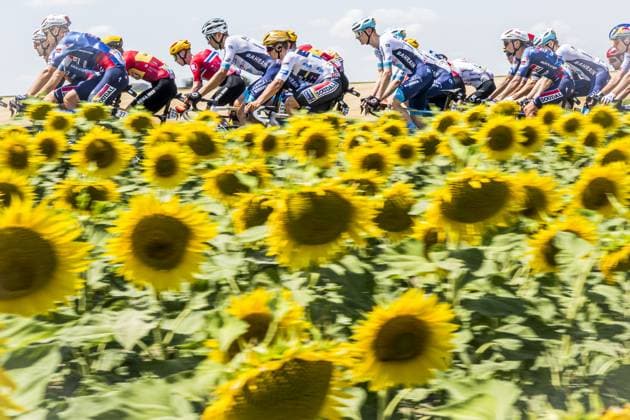 Belgian Remco Evenepoel of Soudal Quick-Step pictured in action during stage nine of the 2025 Tour de France cycling, from Chinon to Chateauroux (170 km), on Sunday 13 July 2025 in France. The 112th edition of the Tour de France starts on Saturday 5 July in Lille, France, and will finish in Paris, France on the 27th of July. JASPERxJACOBS  x129090526x