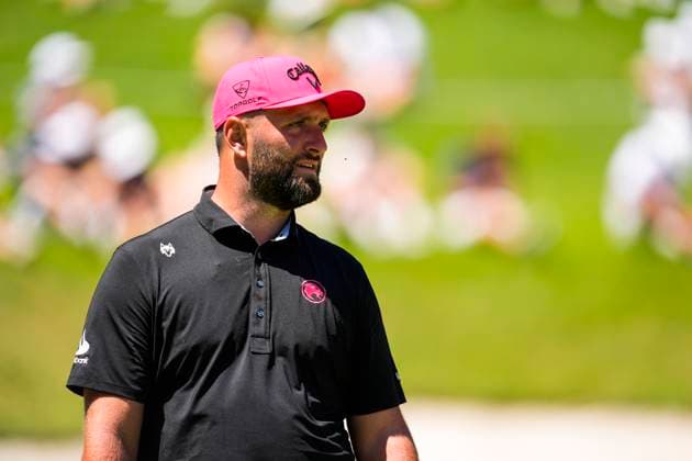 July 13, 2025, Cadiz, Cadiz, SPAIN: Jon Rahm of Legion XIII team look on during the final round of the LIV Golf Andalucia at Golf Club Royal of Valderrama on July 13, 2025 in Cadiz, Spain. Cadiz SPAIN - ZUMAa181 20250713_zaa_a181_036 Copyright: xJoaquinxCorcherox