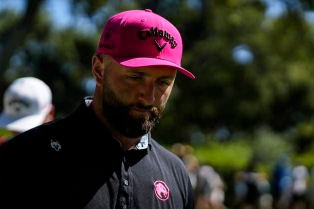 July 13, 2025, Cadiz, Cadiz, SPAIN: Jon Rahm of Legion XIII team look on during the final round of the LIV Golf Andalucia at Golf Club Royal of Valderrama on July 13, 2025 in Cadiz, Spain. Cadiz SPAIN - ZUMAa181 20250713_zaa_a181_072 Copyright: xJoaquinxCorcherox