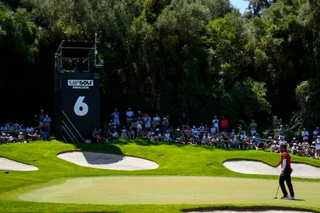 July 13, 2025, Cadiz, Cadiz, SPAIN: Abraham Ancer of Fireball team look on during the final round of the LIV Golf Andalucia at Golf Club Royal of Valderrama on July 13, 2025 in Cadiz, Spain. Cadiz SPAIN - ZUMAa181 20250713_zaa_a181_076 Copyright: xJoaquinxCorcherox