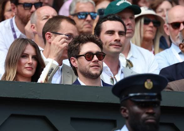 13th July 2025; All England Lawn Tennis and Croquet Club, London, England; Wimbledon Tennis Tournament, Day 14; Niall Horan Irish singer-songwriter from One Direction in the stands watching Centre Court Gentlemen& x2019;s Single Final between Jannik Sinner (ITA) vs Carlos Alcaraz (ESP)  ActionPlus12813427 JohnxPatrickxFletcher
