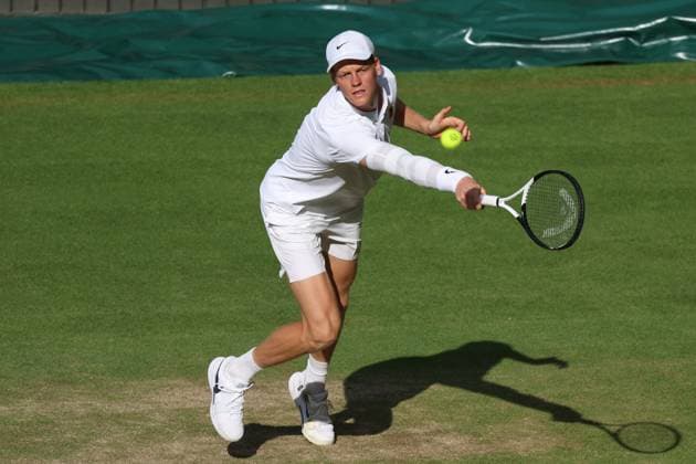 July 13, 2025, London, Celestynow, United Kingdom: JANNIK SINNER of Italy during the match against C. Alcaraz of Spain in the final of the Championships 2025 at Wimbledon AELTC in London. London United Kingdom - ZUMAc278 20250713_zsp_c278_054 Copyright: xMarcinxCholewinskix