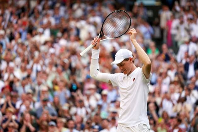 Jannik Sinner celebrates victory in the Gentlemen s Singles final Wimbledon Tennis Championships, Day 14, The All England Lawn Tennis and Croquet Club, London, UK - 13 Jul 2025London The All England Lawn Tennis and United Kingdom  Copyright: xEllaxLing Shutterstockx 15392298by