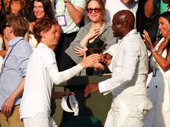 Jannik Sinner celebrates victory with Seal Wimbledon Tennis Championships, Day 14, The All England Lawn Tennis and Croquet Club, London, UK - 13 Jul 2025London The All England Lawn Tennis and United Kingdom  Copyright: xJavierxGarcia Shutterstockx 15392297gj