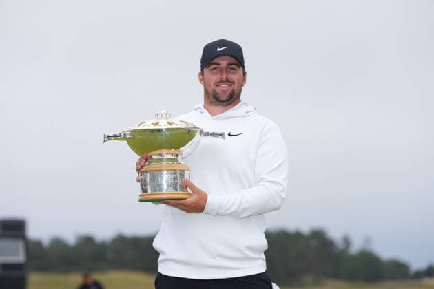 Chris Gotterup (USA) lifts the Genesis Scottish Open Golf Championship trophy after winning by 2 strokes ahead of Rory McIroy (NIR) with a score of 15 under par for the tournament. Genesis Scottish Open, Day 4, Golf, Renaissance Club, North Berwick, Scotland, UK - 13 Jul 2025North Berwick Scotland United Kingdom EDITORIAL USE ONLY No use with unauthorised audio, video, data, fixture lists, club league logos or live services. Online in-match use limited to 120 images, no video emulation. No use in betting, games or single club league player publications. Copyright: xStuartxWallace Shutterstockx 15393030bh