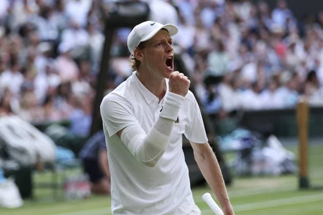 Wimbledon Final Jannick Sinner v Carlos Alcaraz Wimbledon Championships 2025 Day 14, 13 07 25 Gentlemens’ Singles - Final Centre Court Jannick Sinner v Carlos Alcaraz  Copyright: xMarcxAspland ThexTimesx NINTCHDBPICT001009696140