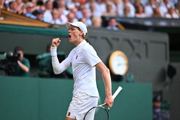 Jannik Sinner Wins His First Wimbledon Trophy - UK Jannik Sinner (ITA) wins his first Wimbledon Trophy at the 2025 Wimbledon Championships at the AELTC in London, UK, on July 13, 2025. Photo by Corinne Dubreuil ABACAPRESS.COM London United Kingdom  Copyright: xDubreuilxCorinne ABACAx