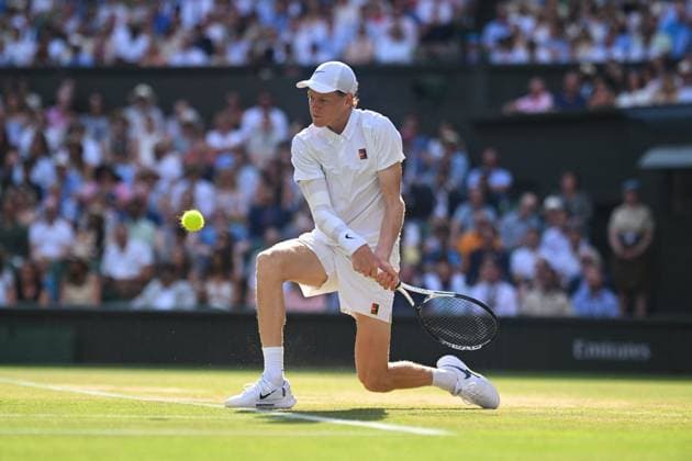 Jannik Sinner Wins His First Wimbledon Trophy - UK Jannik Sinner (ITA) wins his first Wimbledon Trophy at the 2025 Wimbledon Championships at the AELTC in London, UK, on July 13, 2025. Photo by Corinne Dubreuil ABACAPRESS.COM London United Kingdom  Copyright: xDubreuilxCorinne ABACAx