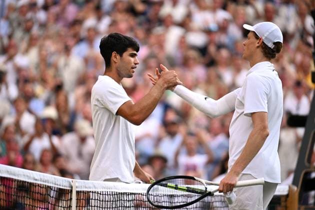 2025 Wimbledon Mens Singles Final Jannik Sinner ITA vs Carlos Alcaraz ESP Winner Jannik Sinner ITA Chair Umpire for Ladies Single Final Miriam Bley GER