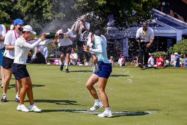 EVIAN-LES-BAINS, FRANCE - 13.07.2025: Grace Kim (AUS) of The Amundi Evian Championship at the Evian Resort Golf Club on July 13, 2025 in Evian-les-Bains, France.