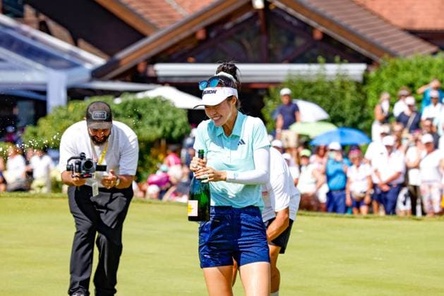 EVIAN-LES-BAINS, FRANCE - 13.07.2025: Grace Kim (AUS) of The Amundi Evian Championship at the Evian Resort Golf Club on July 13, 2025 in Evian-les-Bains, France.
