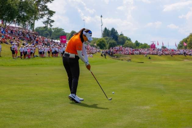 EVIAN-LES-BAINS, FRANCE - 13.07.2025: Jeeno Thitikul (THA) of The Amundi Evian Championship at the Evian Resort Golf Club on July 13, 2025 in Evian-les-Bains, France.