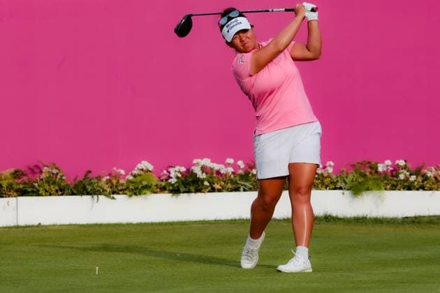 EVIAN-LES-BAINS, FRANCE - 13.07.2025: Megan Khang (USA) of The Amundi Evian Championship at the Evian Resort Golf Club on July 13, 2025 in Evian-les-Bains, France.