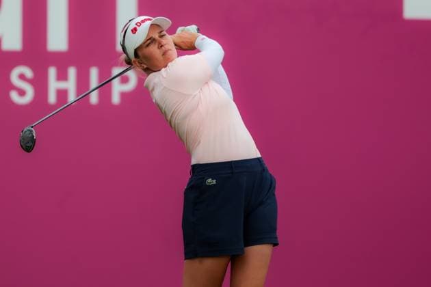 EVIAN-LES-BAINS, FRANCE - 13.07.2025: Nanna Koerstz Madsen (DEN) of The Amundi Evian Championship at the Evian Resort Golf Club on July 13, 2025 in Evian-les-Bains, France.