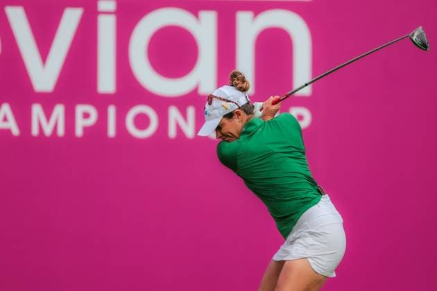 EVIAN-LES-BAINS, FRANCE - 13.07.2025: Gaby Lopez (MEX) of The Amundi Evian Championship at the Evian Resort Golf Club on July 13, 2025 in Evian-les-Bains, France.