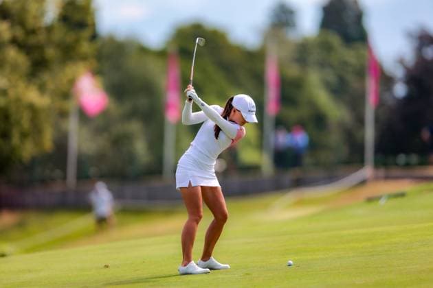 EVIAN-LES-BAINS, FRANCE - 13.07.2025: Aline Krauter (GER) of The Amundi Evian Championship at the Evian Resort Golf Club on July 13, 2025 in Evian-les-Bains, France.