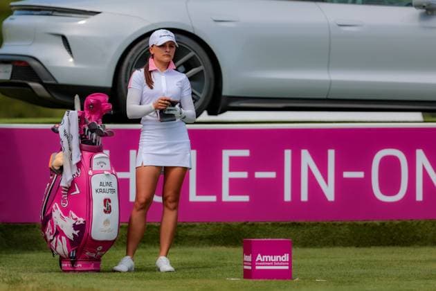 EVIAN-LES-BAINS, FRANCE - 13.07.2025: Aline Krauter (GER) of The Amundi Evian Championship at the Evian Resort Golf Club on July 13, 2025 in Evian-les-Bains, France.