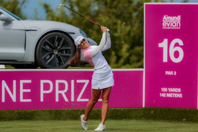 EVIAN-LES-BAINS, FRANCE - 13.07.2025: Aline Krauter (GER) of The Amundi Evian Championship at the Evian Resort Golf Club on July 13, 2025 in Evian-les-Bains, France.