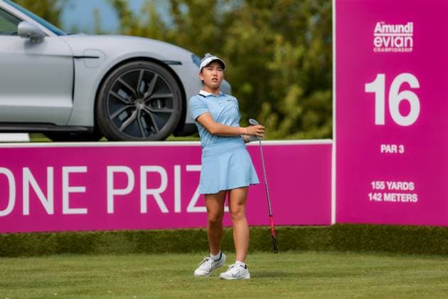 EVIAN-LES-BAINS, FRANCE - 13.07.2025: Lucy Li (USA) of The Amundi Evian Championship at the Evian Resort Golf Club on July 13, 2025 in Evian-les-Bains, France.