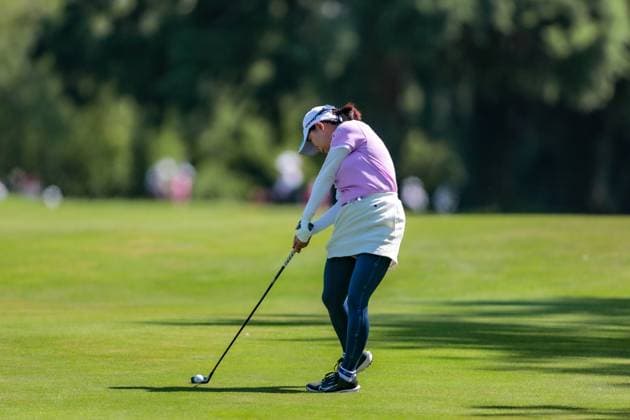 EVIAN-LES-BAINS, FRANCE - 13.07.2025: Minami Katsu (JPN) of The Amundi Evian Championship at the Evian Resort Golf Club on July 13, 2025 in Evian-les-Bains, France.