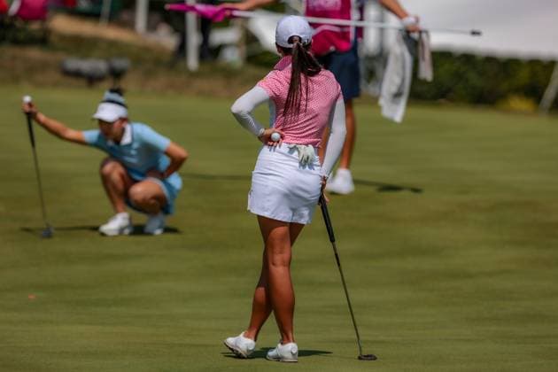EVIAN-LES-BAINS, FRANCE - 13.07.2025: Aline Krauter (GER) of The Amundi Evian Championship at the Evian Resort Golf Club on July 13, 2025 in Evian-les-Bains, France.