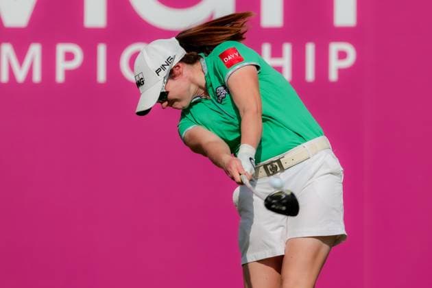 EVIAN-LES-BAINS, FRANCE - 13.07.2025: Leona Maguire (IRL) of The Amundi Evian Championship at the Evian Resort Golf Club on July 13, 2025 in Evian-les-Bains, France.