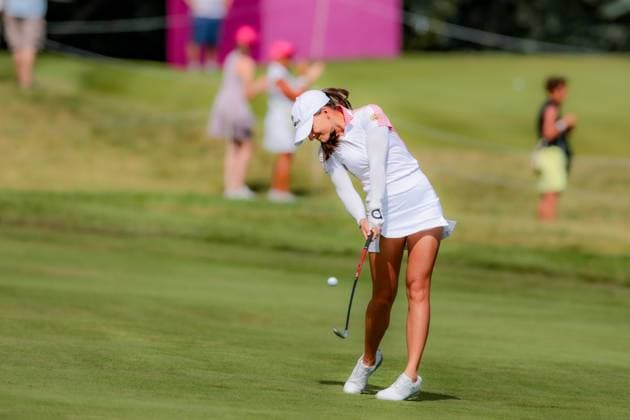 EVIAN-LES-BAINS, FRANCE - 13.07.2025: Aline Krauter (GER) of The Amundi Evian Championship at the Evian Resort Golf Club on July 13, 2025 in Evian-les-Bains, France.