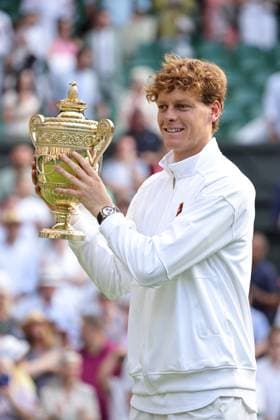 Jannik Sinner, ITA, after final of 2025 All England Lawn Tennis Championships at Wimbledon, mens singles, London, 13 07 2025