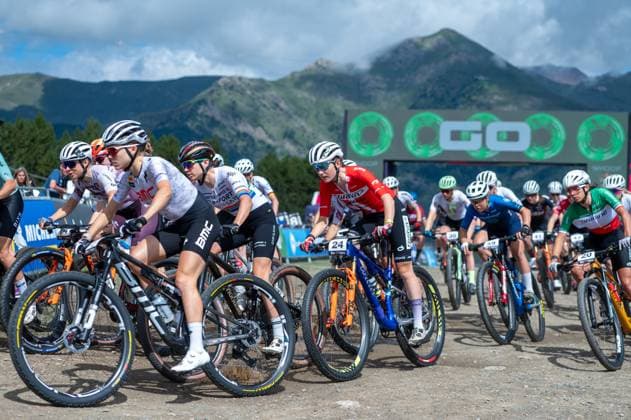 UCI Mountain Bike World Cup Andorra Cyclists compete in the Cross-Country Olympic for Women during the UCI Mountain Bike World Cup Andorra 2025 in Pal Arinsal, Andorra, on July 13, 2025.  Copyright: xMartinxSilvaxCosentinox originalFilename:silvacosentino-cyclists250713_npZcS.jpg