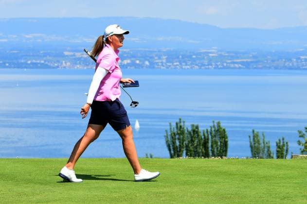 2025 Amundi Evian Championship Golf Tournament Player Perrine Delacour participates in the 2025 Amundi Evian Championship golf tournament, part of the LPGA, Golf Damen Tour, in Evian-les-Bains, France, on July 13, 2025. Evian Haute Savoie France  Copyright: xRomainxDoucelinx originalFilename:doucelin-2025amun250713_npTDW.jpg