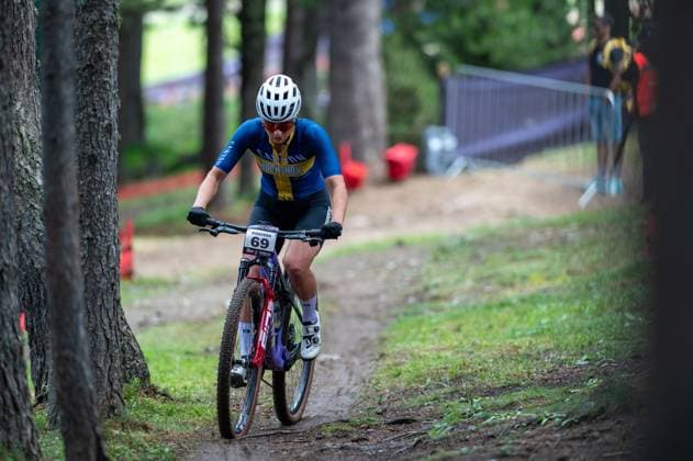 UCI Mountain Bike World Cup Andorra Jenny Rissveds from Sweden, representing the team Canyon CLLCTV XCO, competes in the CROSS-COUNTRY OLYMPIC for Women during the UCI Mountain Bike World Cup Andorra 2025 in Pal Arinsal, Andorra, on July 13, 2025.  Copyright: xMartinxSilvaxCosentinox originalFilename:silvacosentino-jennyris250713_npUT7.jpg