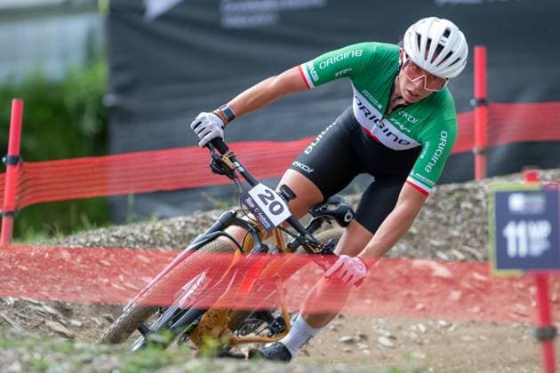 UCI Mountain Bike World Cup Andorra Martina Berta from Italy, representing the team Origine Racing Division, competes in the CROSS-COUNTRY OLYMPIC for Women during the UCI Mountain Bike World Cup Andorra 2025 in Pal Arinsal, Andorra, on July 13, 2025.  Copyright: xMartinxSilvaxCosentinox originalFilename:silvacosentino-martinab250713_npRy9.jpg