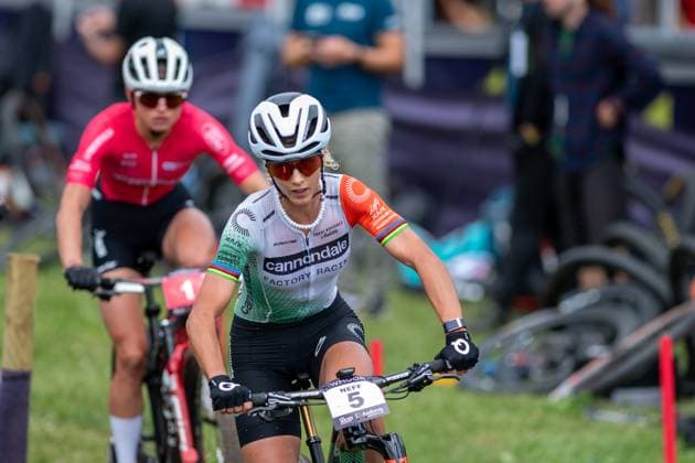 UCI Mountain Bike World Cup Andorra Jolanda Neff from Switzerland, representing the team Cannondale Factory Racing, competes in the CROSS-COUNTRY OLYMPIC for Women during the UCI Mountain Bike World Cup Andorra 2025 in Pal Arinsal, Andorra, on July 13, 2025.  Copyright: xMartinxSilvaxCosentinox originalFilename:silvacosentino-jolandan250713_nplf8.jpg