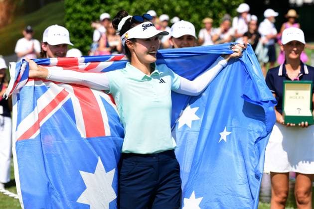 2025 Amundi Evian Championship Golf Tournament Australian golfer Grace Kim wins the 2025 Amundi Evian Championship LPGA, Golf Damen Tour golf tournament in Evian-les-Bains, France, on July 13, 2025. Evian Haute Savoie France  Copyright: xRomainxDoucelinx originalFilename:doucelin-2025amun250713_npZCd.jpg