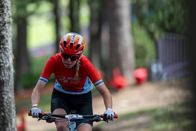 UCI Mountain Bike World Cup Andorra Kira Bohm from Germany, representing the team Cube Factory Racing, competes in the CROSS-COUNTRY OLYMPIC for Women during the UCI Mountain Bike World Cup Andorra 2025 in Pal Arinsal, Andorra, on July 13, 2025.  Copyright: xMartinxSilvaxCosentinox originalFilename:silvacosentino-kirabhmf250713_np7gE.jpg