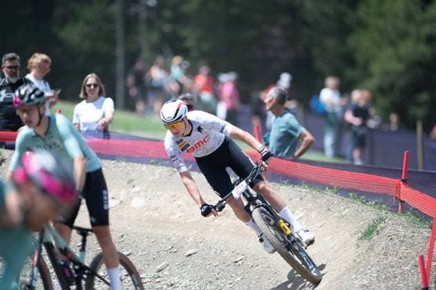 UCI Mountain Bike World Cup Andorra Luke Wiedmann from Switzerland, representing the team BMC Factory Racing, competes in the Men s Elite Cross-Country Short Track during the UCI Mountain Bike World Cup in Pal Arinsal, Andorra, on July 13, 2025. Pal La Massana Andorra  Copyright: xMartinxSilvaxCosentinox originalFilename:silvacosentino-lukewied250713_npIrX.jpg