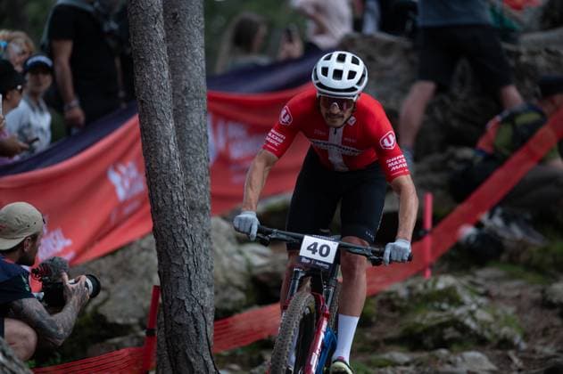 UCI Mountain Bike World Cup Andorra In Pal Arinsal, Andorra, on July 13, 2025, Sebastian Fini Carstensen from Denmark, representing the team Mondraker Factory Racing XC, competes in the Men s Elite Cross-Country Short Track during the UCI Mountain Bike World Cup Andorra 2025. Pal La Massana Andorra  Copyright: xMartinxSilvaxCosentinox originalFilename:silvacosentino-sebastia250713_npL79.jpg