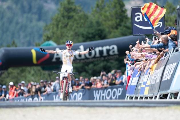 UCI Mountain Bike World Cup Andorra Thomas Pidcock from the United Kingdom competes in the Men s Elite Cross-Country Short Track during the UCI Mountain Bike World Cup Andorra 2025 in Pal Arinsal, Andorra, on July 13, 2025. Pal La Massana Andorra  Copyright: xMartinxSilvaxCosentinox originalFilename:silvacosentino-thomaspi250713_npoPw.jpg