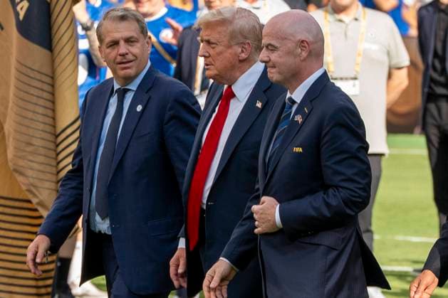 US President Donald Trump C and FIFA President Gianni Infantino R attend the FIFA Club World 2025 Cup final between Chelsea FC and Paris Saint-Germain PSG at the stadium MetLife in New Jersey, United States, 13 July 2025. FIFA Club World Cup: Chelsea FC vs. Paris Saint-Germain ACHTUNG: NUR REDAKTIONELLE NUTZUNG  Copyright: xÁngelxColmenaresx AMDEP8259 20250713-55017401485_1 FIFA Club World Cup: Chelsea FC vs. Paris Saint-Germain !ACHTUNG: NUR REDAKTIONELLE NUTZUNG!  Copyright: xIMAGO ÁngelxColmenaresx imago images 0825572623 0825572623st