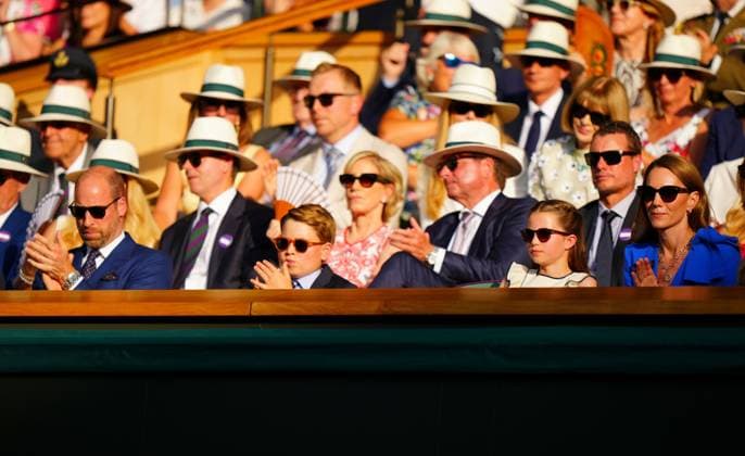 Catherine Princess of Wales and Prince William in the Royal Box with daughter Princess Charlotte and frst son Prince George Wimbledon Tennis Championships, Day 14, The All England Lawn Tennis and Croquet Club, London, UK - 13 Jul 2025London The All England Lawn Tennis and United Kingdom  Copyright: xJavierxGarcia Shutterstockx 15392297jd