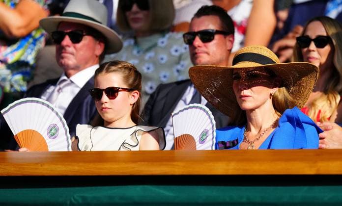 Catherine Princess of Wales and daughter Princess Charlotte look on from the Royal Box Wimbledon Tennis Championships, Day 14, The All England Lawn Tennis and Croquet Club, London, UK - 13 Jul 2025London The All England Lawn Tennis and United Kingdom  Copyright: xJavierxGarcia Shutterstockx 15392297kx
