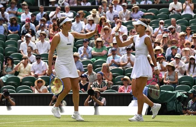 2025 Wimbledon Ladies Doubles Final Su Wei Hsieh TPE Jelena Ostapenko LAT vs Veronika Kudermetova Elise Mertens BEL