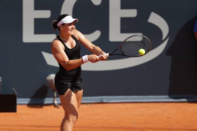 GER, Hamburg, xFSx, ATP250 Womens Tennis Tournament , MSC Hamburg Ladies Open 2025 , 2 Qualifying Round , 14 07 2025 v l , Anna Petkovic GER plays a backhand Copyright: HMBxMedia FernandoxSoares