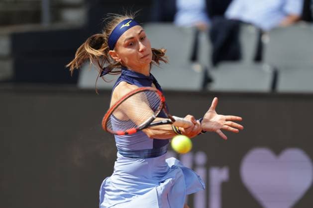 GER, Hamburg, xFSx, ATP250 Womens Tennis Tournament , MSC Hamburg Ladies Open 2025 , 2 Qualifying Round , 14 07 2025 v l , Aleksandra Krunik SRB play a forehand Copyright: HMBxMedia FernandoxSoares