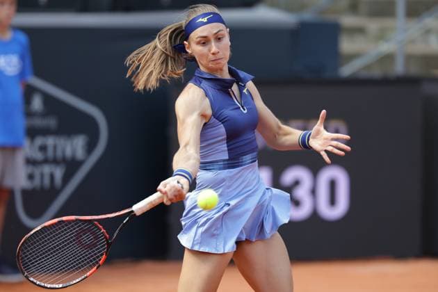 GER, Hamburg, xFSx, ATP250 Womens Tennis Tournament , MSC Hamburg Ladies Open 2025 , 2 Qualifying Round , 14 07 2025 v l , Aleksandra Krunik SRB play a forehand Copyright: HMBxMedia FernandoxSoares